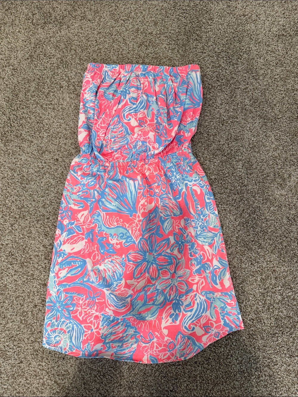 Lilly Pulitzer Pink & Blue Floral Strapless Sundress